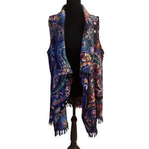 ANU Kimono Size Small(Runs Big) Womens Multi Color w/ Embroidery 100% Wool